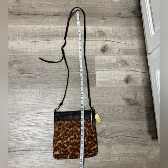 Coach Madison North/South Swing in Ocelot Print Fabric Crossbody Bag - Picture 12 of 14